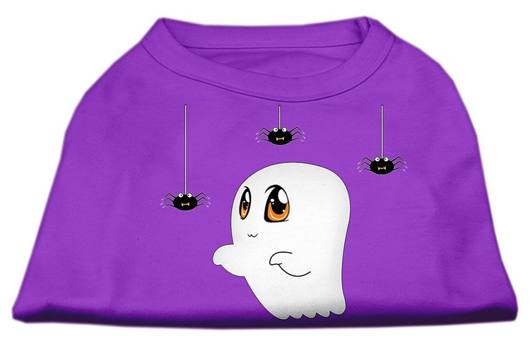 Sammy the Ghost Screen Print Dog Shirt Purple XS